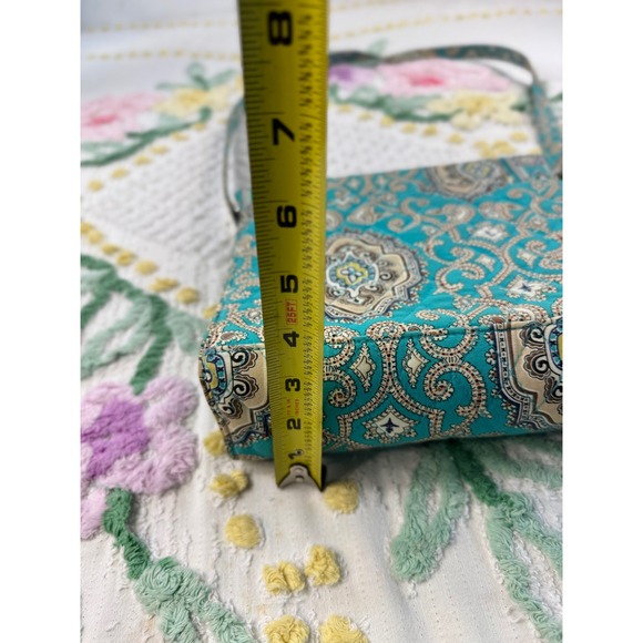 Vera‎ Bradley Shoulder Bag Teal Paisley Pattern Flap Top Closure - Picture 8 of 8